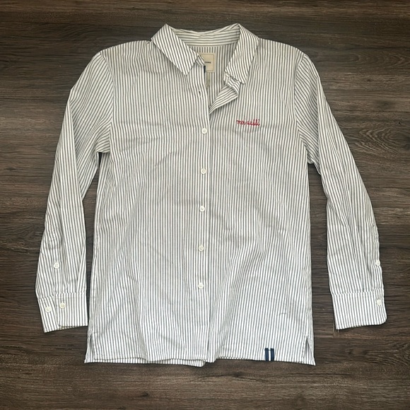 Court & Rowe 100% Cotton Structured Button Up Light Blue Lines, Preppy, Office - Picture 1 of 4